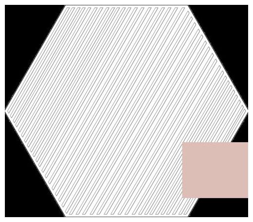 tubądzin cielo e terra polvere geometry 3 mat dekor 19.2x22.1x0.6 