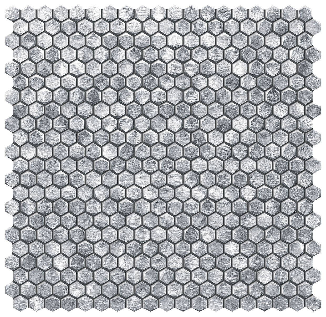 tubądzin drops metal silver hex mozaika 30x30.2 