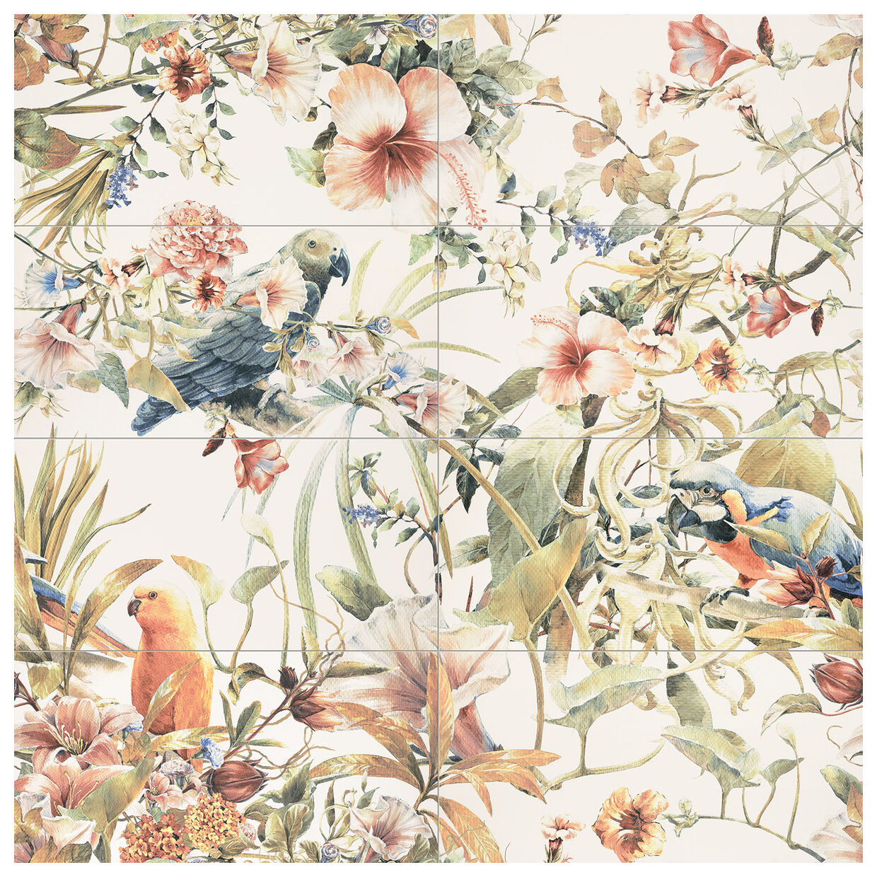 tubądzin modern pearl parrots obraz 8- elementowy dekor 119.8x119.8 