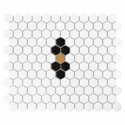 dunin mini hexagon black beetle matt mozaika 26x30 