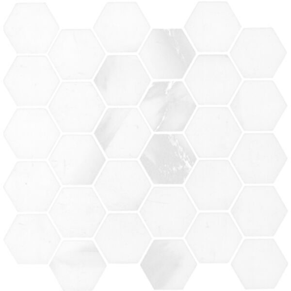 aparici apuane white hexagon mozaika 26.3x27.4 glazura aparici imitujące marmur hiszpańskie do kuchni błyszczące rektyfikowane