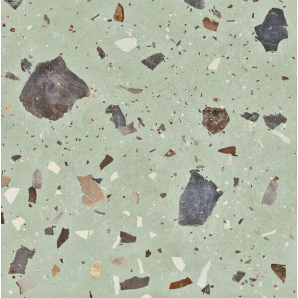 aparici pebble green natural gres rektyfikowany 59.55x59.55 płytki imitujące lastryko 60x60 matowe antypoślizgowe r10 wzorzyste o grubości 10 mm