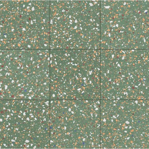 aparici terrazzo green natural gres 59.2x59.2 płytki w stylu retro imitujące lastryko