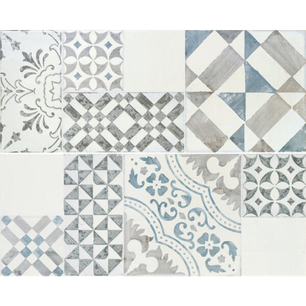 ape ceramica aniko white mix dekor 20x50 prostokątne płytki patchwork