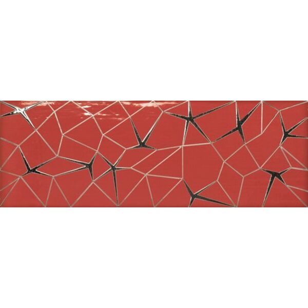 ape ceramica link red dekor 31.6x90 płytki ape ceramica prostokątne do łazienki czerwone błyszczące strukturalne