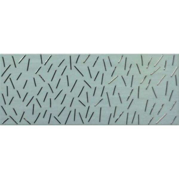 ape ceramica rain turquoise dekor 20x50 płytki prostokątne zielone matowe o grubości od 8 do 10 mm