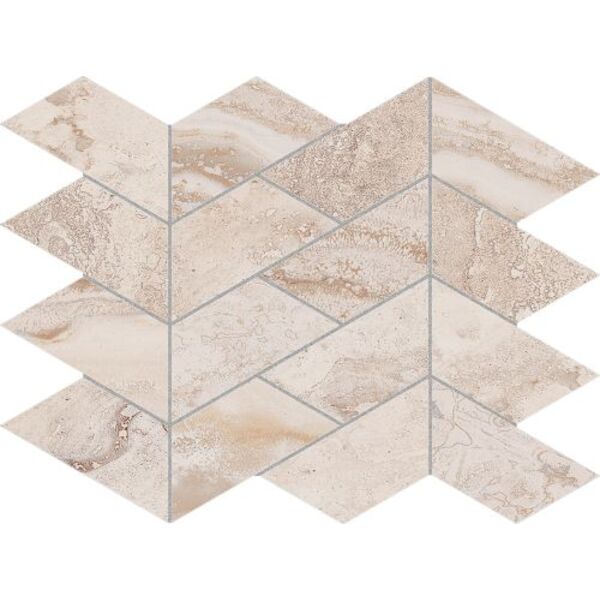 azteca travertine lacio soft ivory mozaika 21.6x28 płytki azteca prostokątne do łazienki beżowe jodełka rektyfikowane