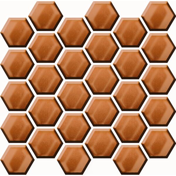 bianca copper glass hexagon mozaika 25x25 glazura kwadratowe 25x25 błyszczące