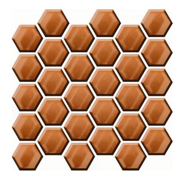 ceramika color copper glass hexagon mozaika 25x25.8 błyszczące płytki heksagonalne