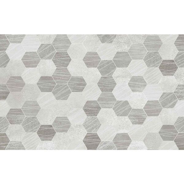 ceramika color klara grey dekor 25x40 glazura heksagonalne do łazienki 25x40 geometryczne