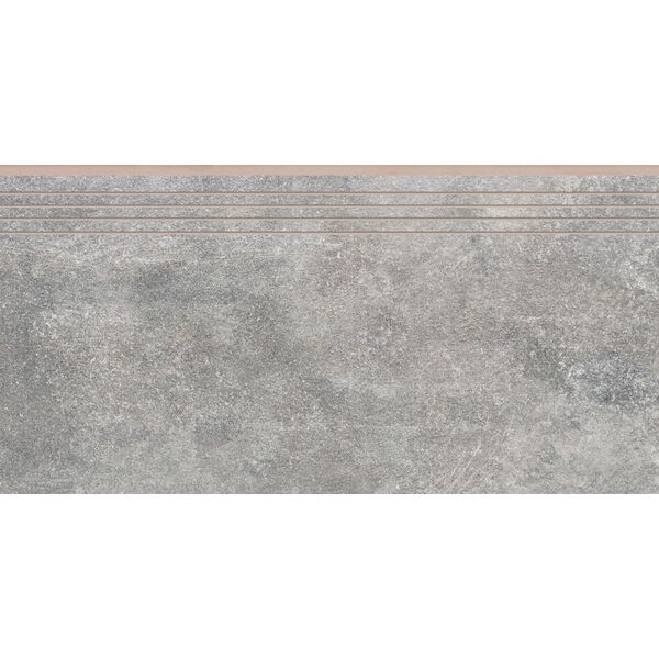 cerrad montego grafit stopnica 29.7x59.7 gres imitujące beton do łazienki 30x60 matowe mrozoodporne o grubości 6 do 8 mm