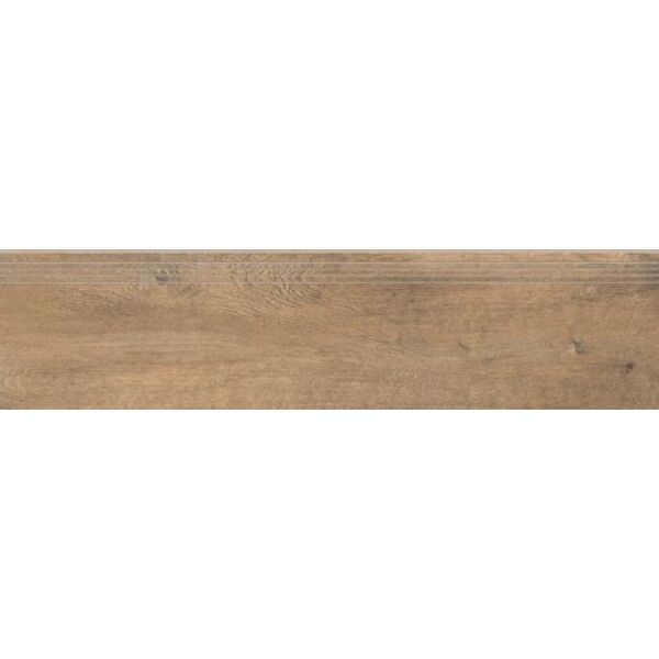 cerrad sentimental wood brown stopnica 29.7x120.2 płytki prostokątne 30x120 matowe antypoślizgowe r10 rektyfikowane