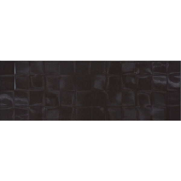 cersanit black glossy structure cubes płytka ścienna 19.8x59.8 glazura cersanit do kuchni 20x60 strukturalne