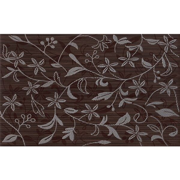 cersanit tanaka brown flower dekor 25x40 glazura cersanit prostokątne do kuchni z motywem natura o grubości od 8 do 10 mm