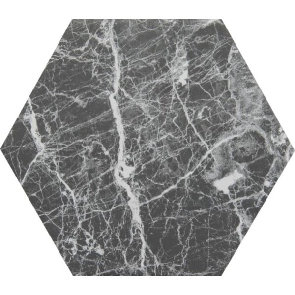 decus marmol marquina hexagono gres 14x16.3 