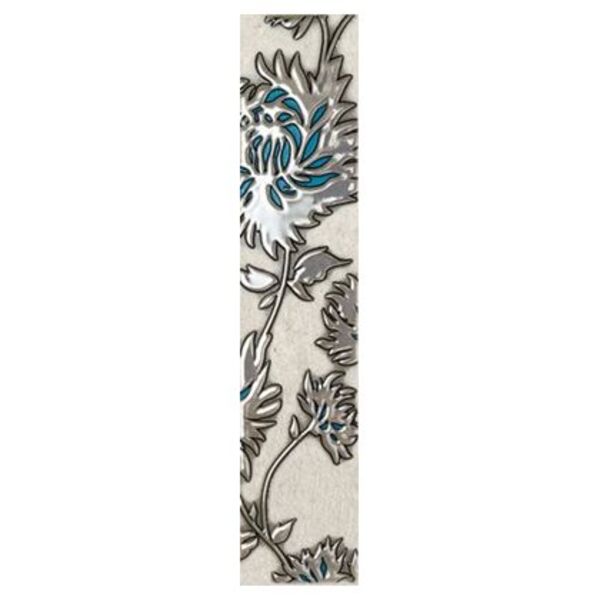 domino gris flower turkus listwa 7.4x36 