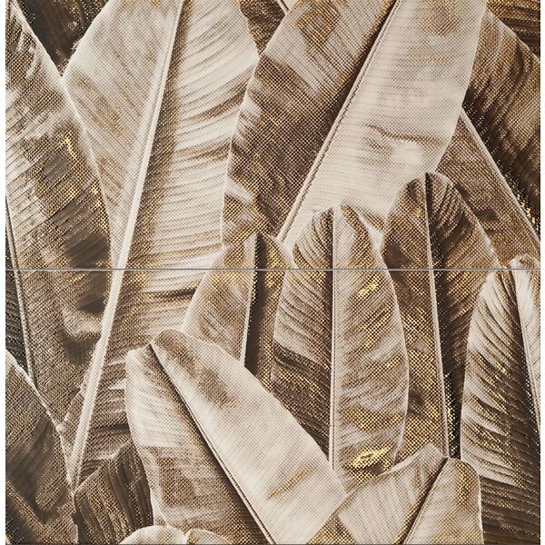 domino pietra aurea leaves 2-elementowy dekor 60.8x61.8 nowości: płytki z motywami natury