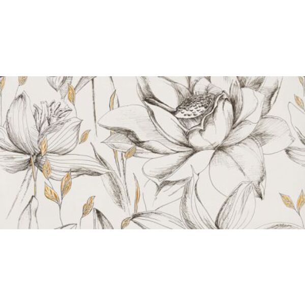domino velo bianco flowers obraz gresowy element 2 59.8x119.8x1.1 gres domino do kuchni rektyfikowane mrozoodporne o grubości od 10 do 12 mm