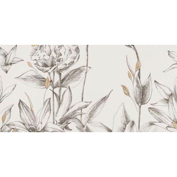 domino velo bianco flowers obraz gresowy element 3 59.8x119.8x1.1 gres domino do kuchni rektyfikowane mrozoodporne o grubości od 10 do 12 mm