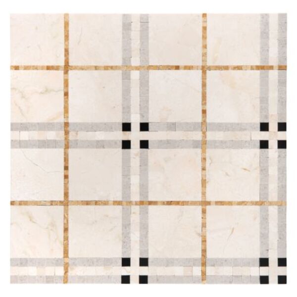 dunin beige tartan mozaika kamienna 31x31 płytki kwadratowe do łazienki geometryczne o grubości 10 mm