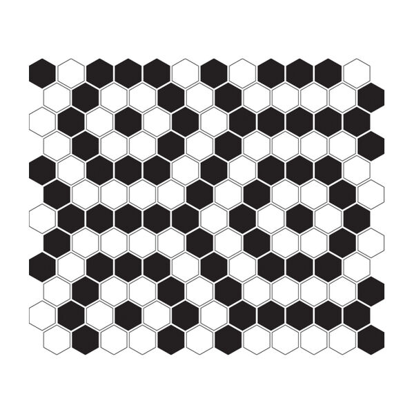 dunin mini hexagon b&w nano mozaika 26x30 mozaika heksagonalne do łazienki błyszczące