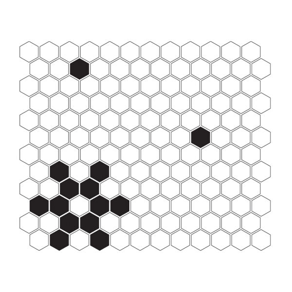 dunin mini hexagon b&w snow mozaika 26x30 mozaika prostokątne do salonu błyszczące mrozoodporne o grubości 6 do 8 mm