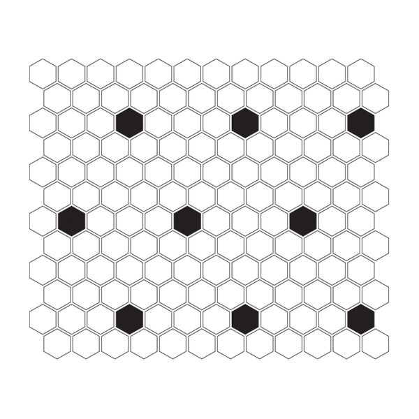 dunin mini hexagon b&w spot mozaika 26x30 mozaika heksagonalne do łazienki błyszczące