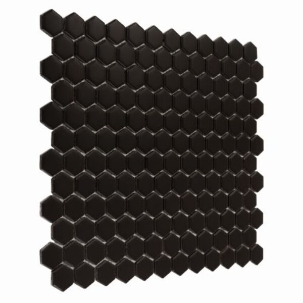 dunin mini hexagon black  matt mozaika 26x30 płytki prostokątne do łazienki na podłogę czarne mrozoodporne o grubości od 4 do 6 mm