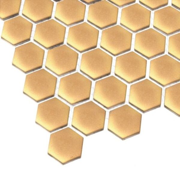 dunin mini hexagon gold matt mozaika 27.2x30 gres prostokątne na podłogę o grubości od 4 do 6 mm