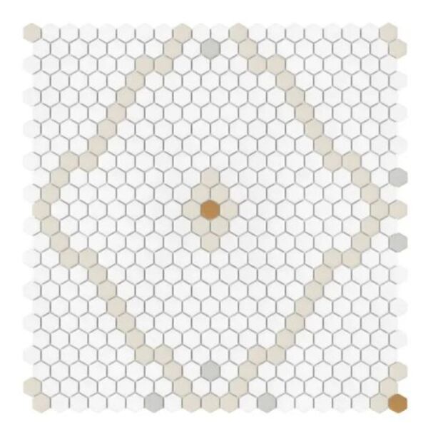 dunin mini hexagon rombdance cotton matt mozaika 50.2 x 52.3 gres prostokątne do łazienki beżowe matowe o grubości od 4 do 6 mm