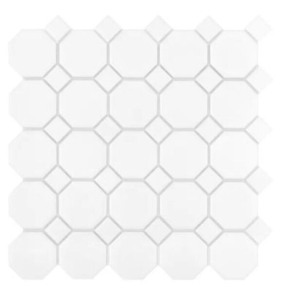 dunin mini octagon white 55 mozaika gresowa 29.5x29.5 płytki do kuchni 30x30 białe mrozoodporne