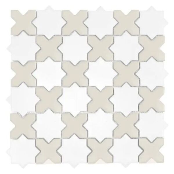 dunin star&cross white mix matt mozaika 30.2x30.2 gres dunin kwadratowe do kuchni 30x30 geometryczne