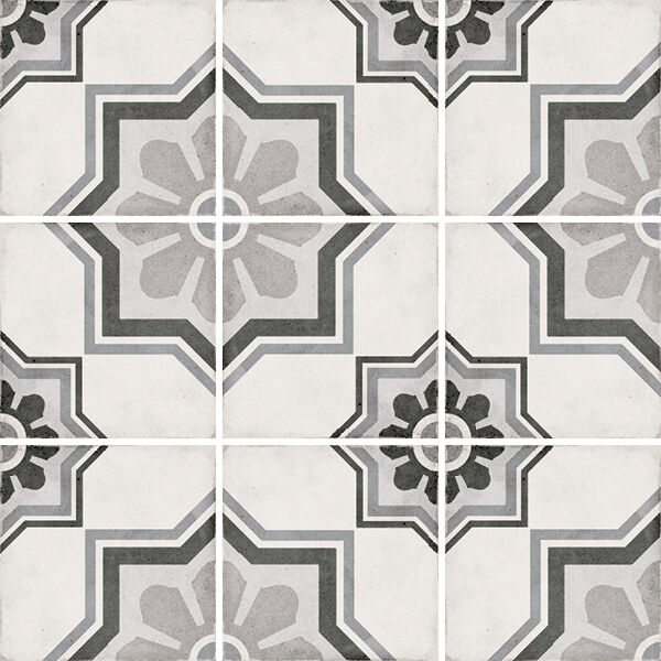 equipe art nouveau capitol grey gres dekor 20x20 (24413) gres equipe ceramicas kwadratowe do kuchni ornament