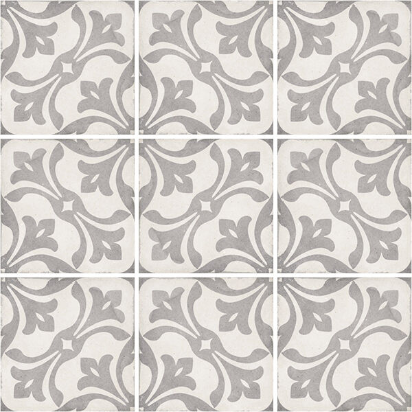 equipe art nouveau la rambla grey gres dekor 20x20 (24419) płytki equipe ceramicas kwadratowe hiszpańskie do kuchni 20x20 ornament