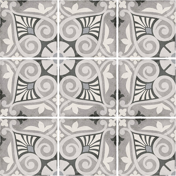 equipe art nouveau opera grey gres dekor 20x20 (24418) patchworkowe płytki equipe ceramicas