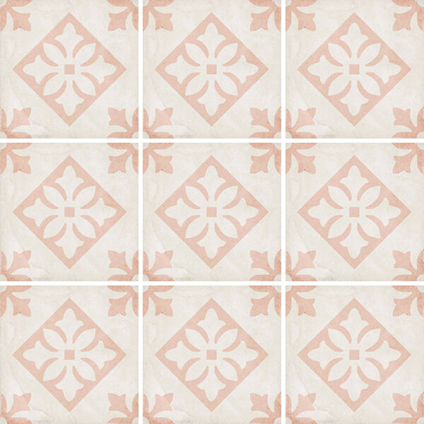 equipe art nouveau padua pink gres dekor 20x20 (24407) gres equipe ceramicas kwadratowe do kuchni ornament