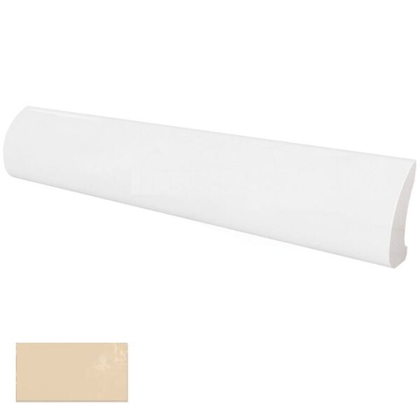 equipe beige pencil bullnose 3x20 (23316) płytki equipe ceramicas prostokątne do salonu beżowe błyszczące strukturalne