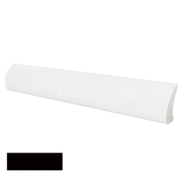 equipe black pencil bullnose 3x20 (23124) płytki prostokątne do łazienki czarne błyszczące strukturalne