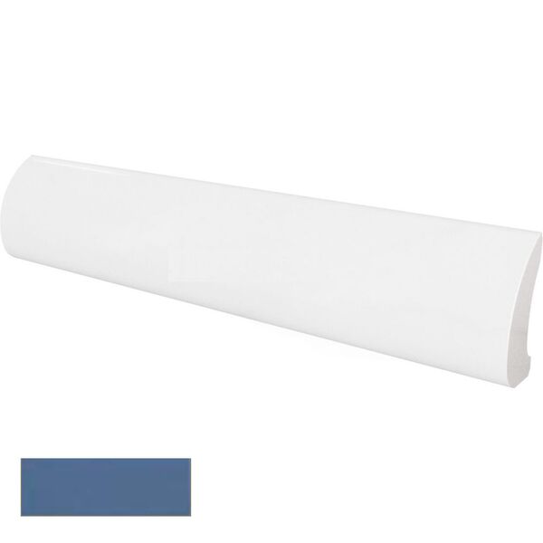 equipe blue pencil bullnose 3x15 (23125) płytki prostokątne hiszpańskie do kuchni niebieskie błyszczące strukturalne