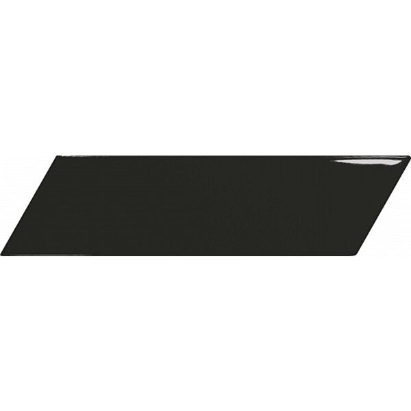 equipe chevron black left płytka ścienna 5.2x18.6 (23356) czarne płytki w jodełkę