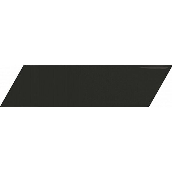 equipe chevron black mate left płytka ścienna 5.2x18.6 (23357) czarne płytki w jodełkę