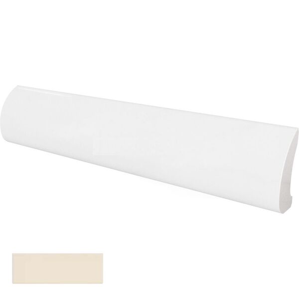 equipe cream pencil bullnose 3x15 (23116) płytki equipe ceramicas prostokątne hiszpańskie do kuchni beżowe błyszczące