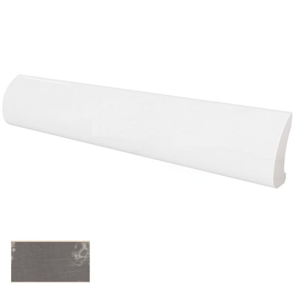 equipe graphite pencil bullnose 3x20 (23320) glazura equipe ceramicas prostokątne do łazienki grafitowe błyszczące