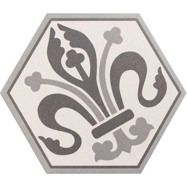 equipe hexatile harmony b&w dekor 17.5x20 (21357) 
