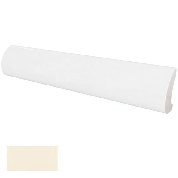 equipe ivory pencil bullnose 3x20 (23315) płytki equipe ceramicas prostokątne hiszpańskie do salonu beżowe błyszczące