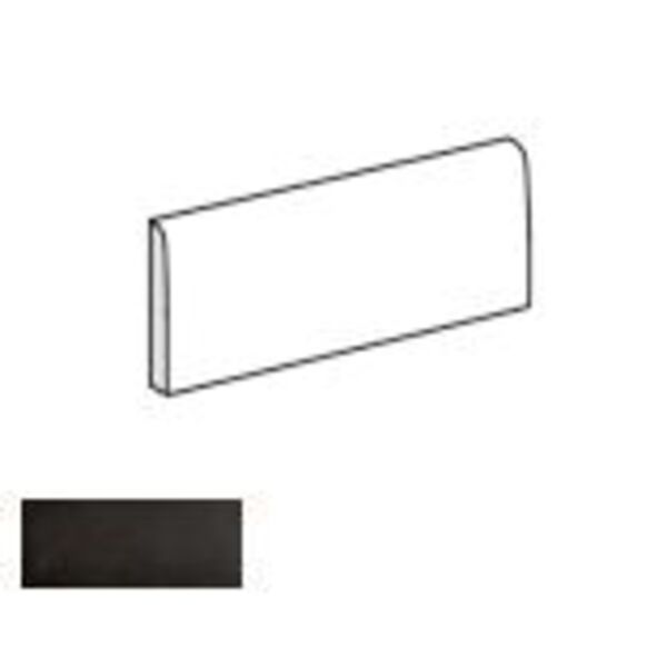 equipe magma black coal bullnose 6.5x20 (24992) płytki equipe ceramicas prostokątne hiszpańskie czarne matowe