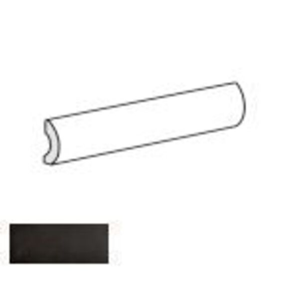 equipe magma black coal pencil bullnose 3x20 (25002) glazura equipe ceramicas prostokątne hiszpańskie do kuchni czarne matowe