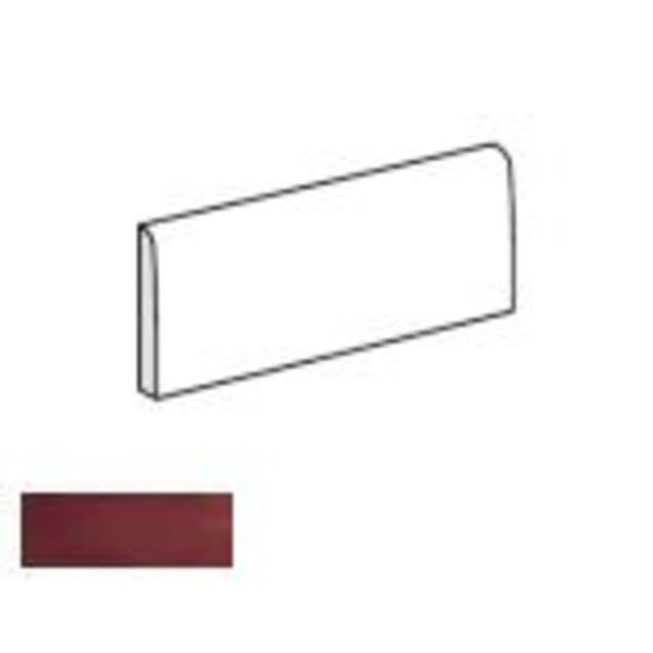 equipe magma burgundy bullnose 6.5x20 (24997) płytki equipe ceramicas prostokątne hiszpańskie czerwone matowe