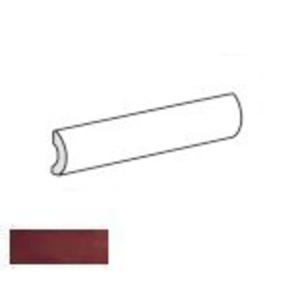 equipe magma burgundy pencil bullnose 3x20 (25007) płytki equipe ceramicas prostokątne hiszpańskie czerwone