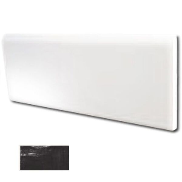 equipe mallorca black bullnose 6.5x20 (23280) płytki equipe ceramicas prostokątne czarne satynowe